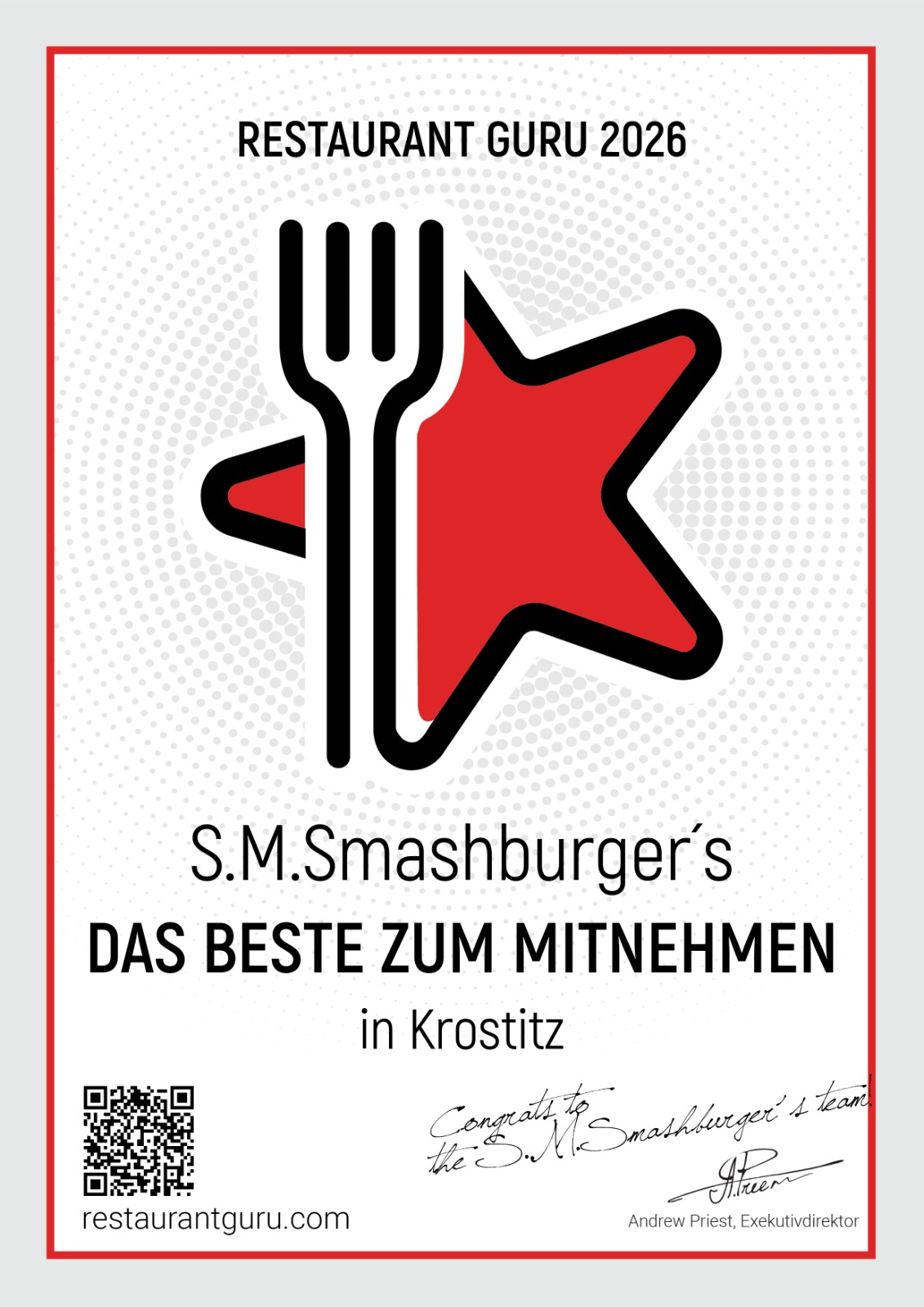 Restaurant Guru 2026 – S.M. Smashburger's – Das Beste zum Mitnehmen in Krostitz